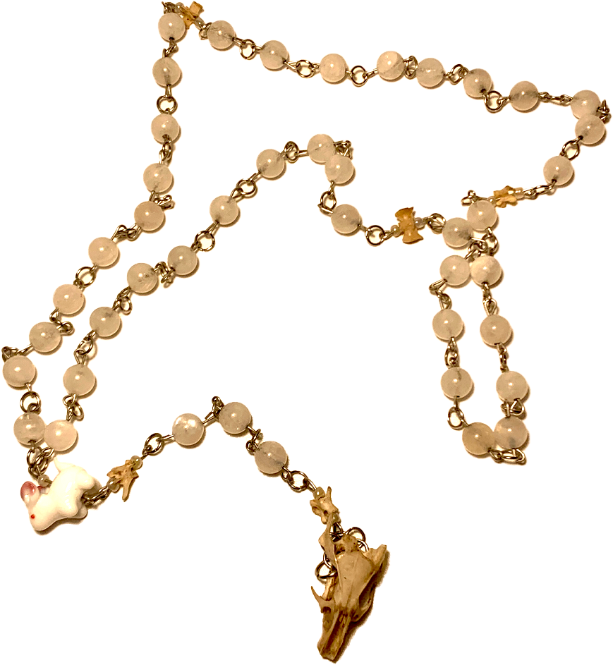 ‘rat skull rosary' - aluminum rosary