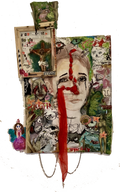 ‘protest songs, to try and stop the soldiers' guns’ - 22x38" collage painting
