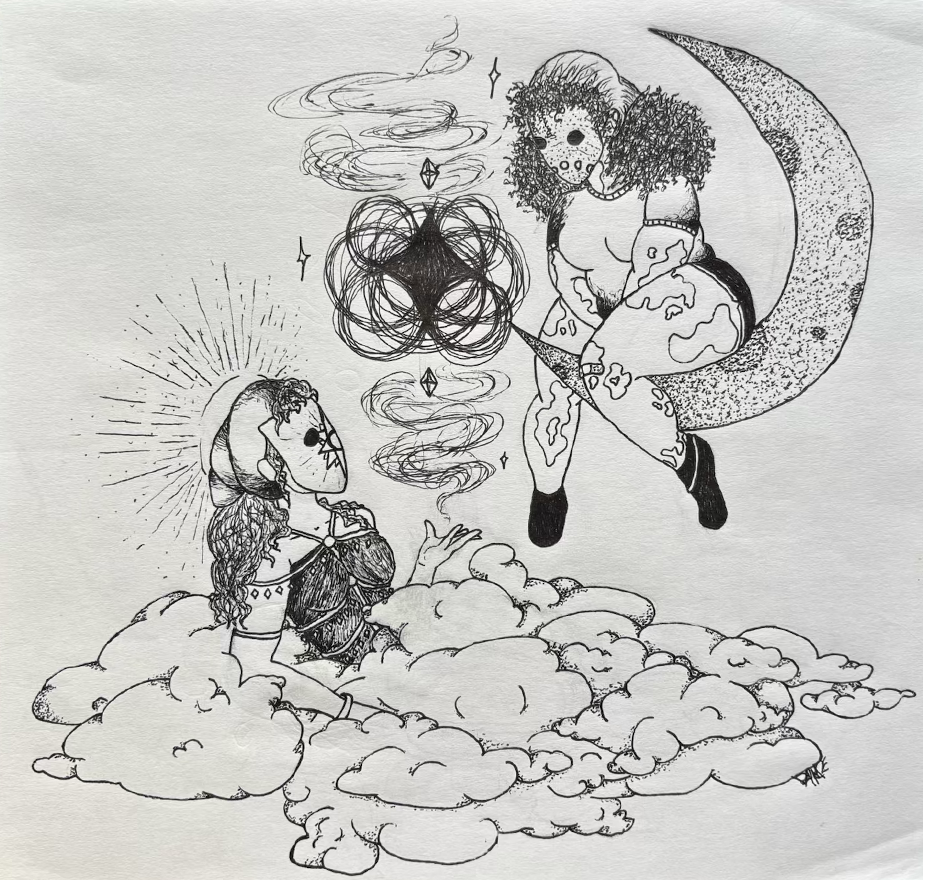 ‘the lovers of the sky’ - inked illustration