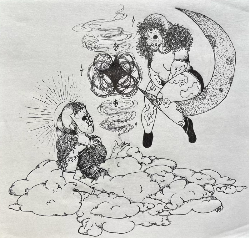 ‘the lovers of the sky’ - inked illustration