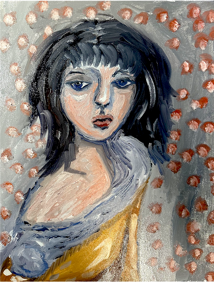 ‘god's favorite angel’ - 1.5'x2' oil painting