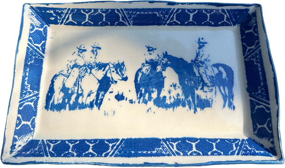 'cowboy' ceramic tray