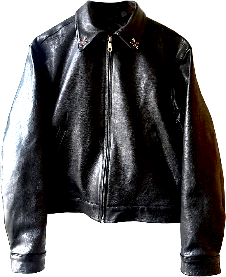 ‘sin miedo al exito’- size: large leather jacket